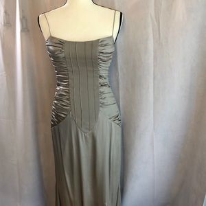 NWOT Nicole Miller full length, light taupe dress
